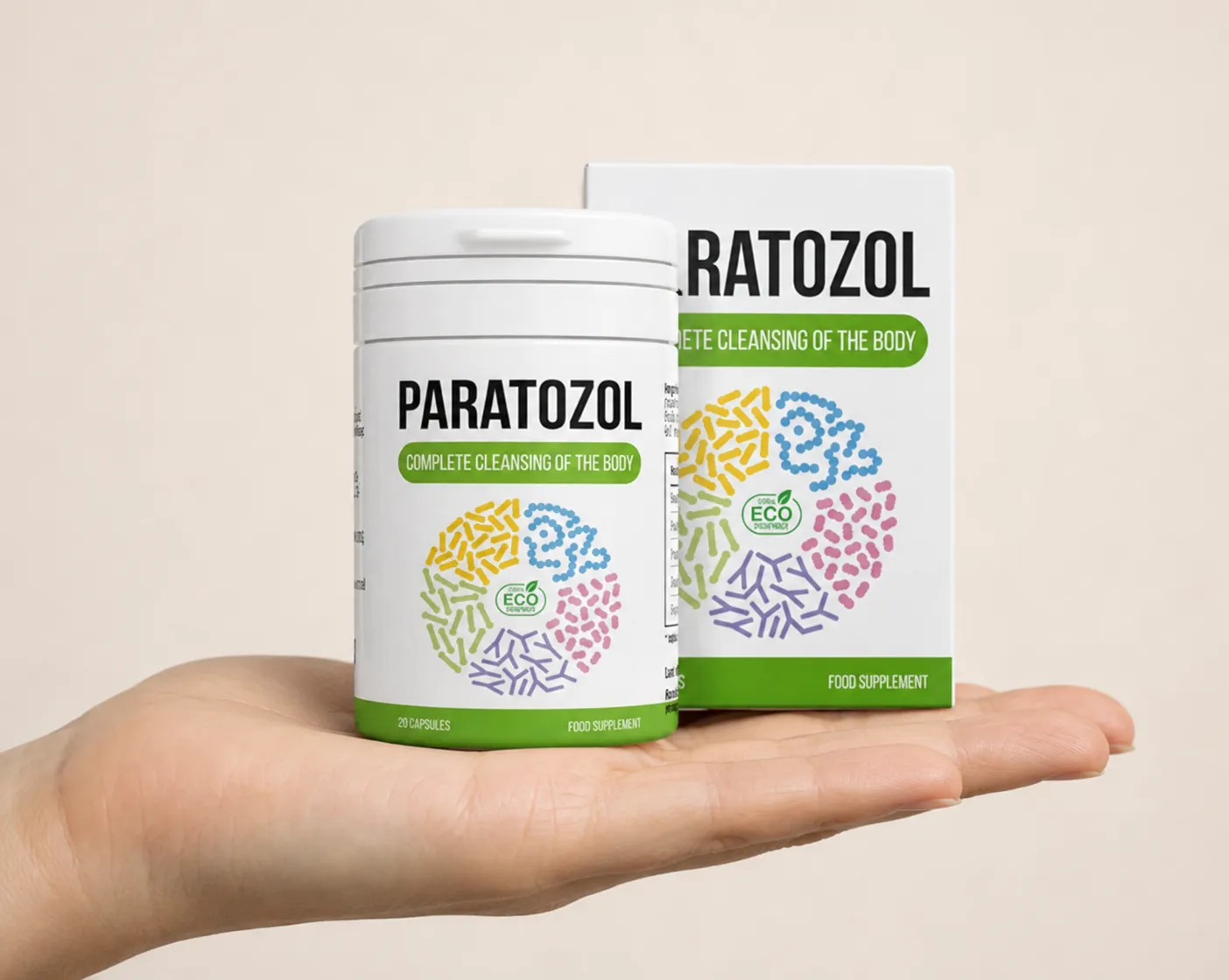 Paratozol — Verpackung in der Hand