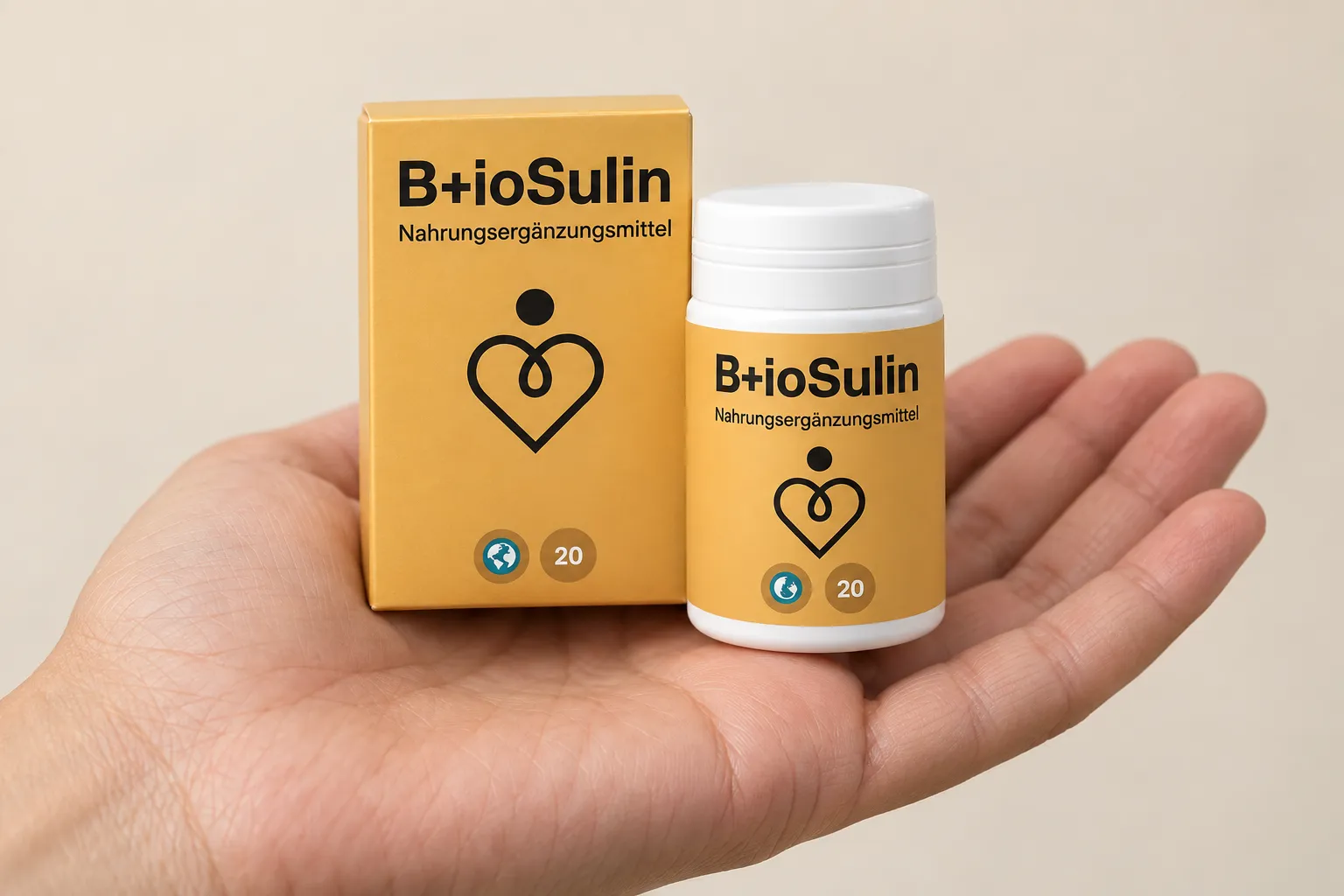B+ioSulin — Verpackung in der Hand