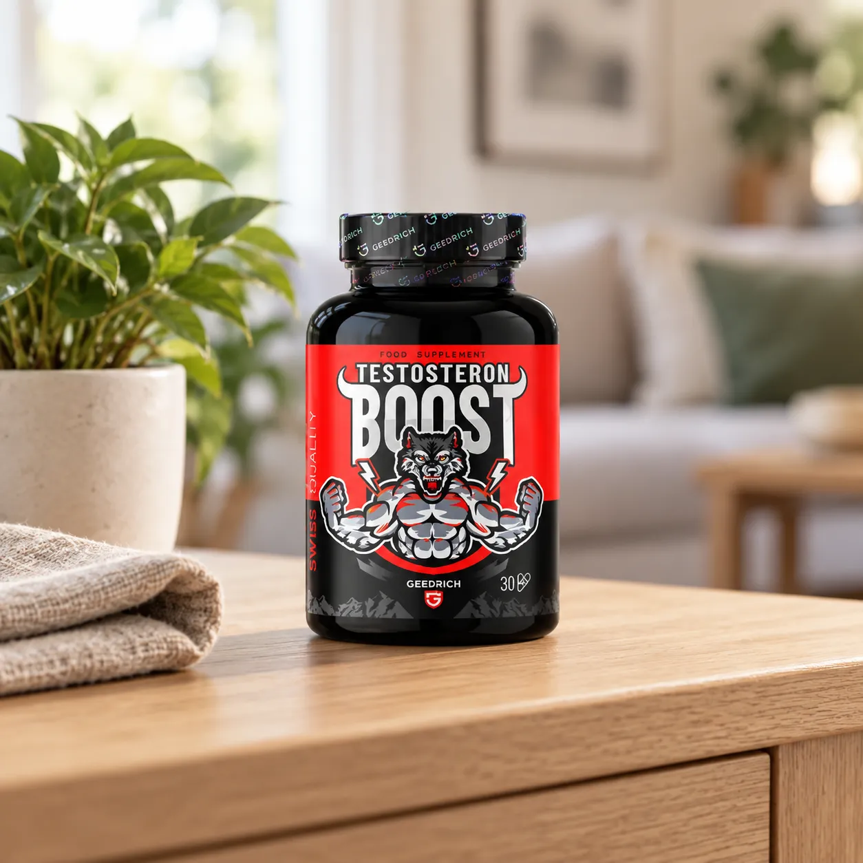 Testosteron Boost — Verpackung im Alltag