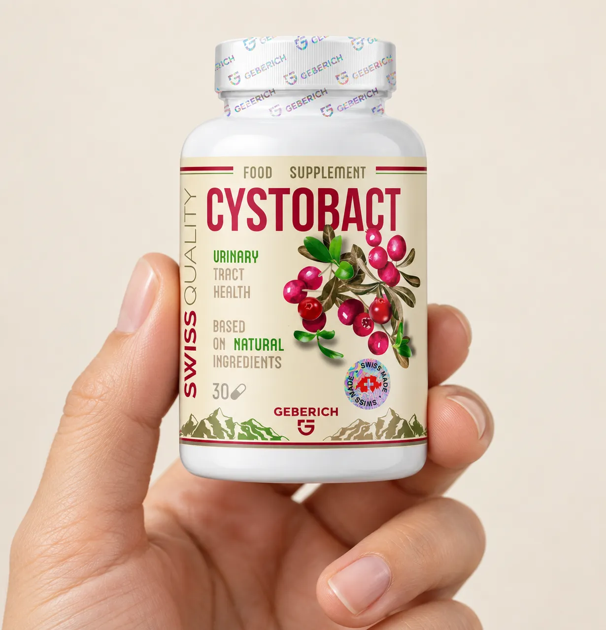 CYSTOBACT — Verpackung in der Hand