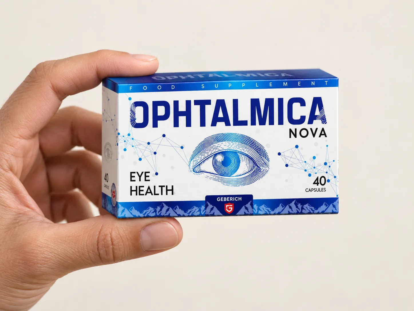 Ophtalmica — Verpackung in der Hand