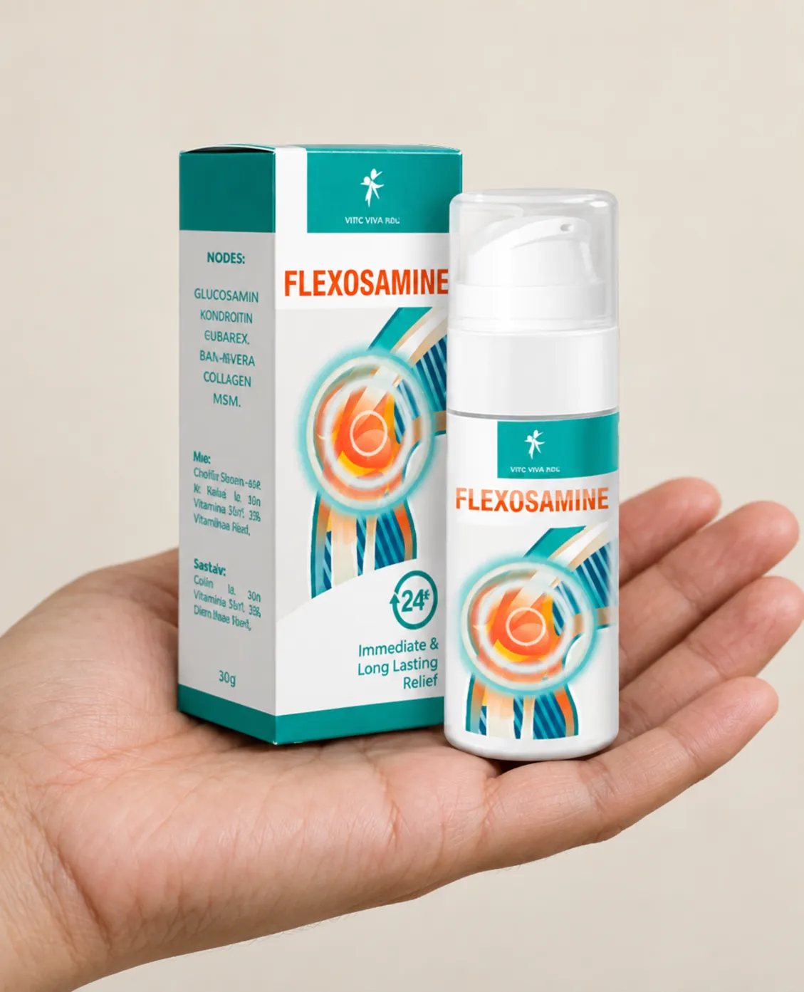 Flexosamine Gel Google — Verpackung in der Hand