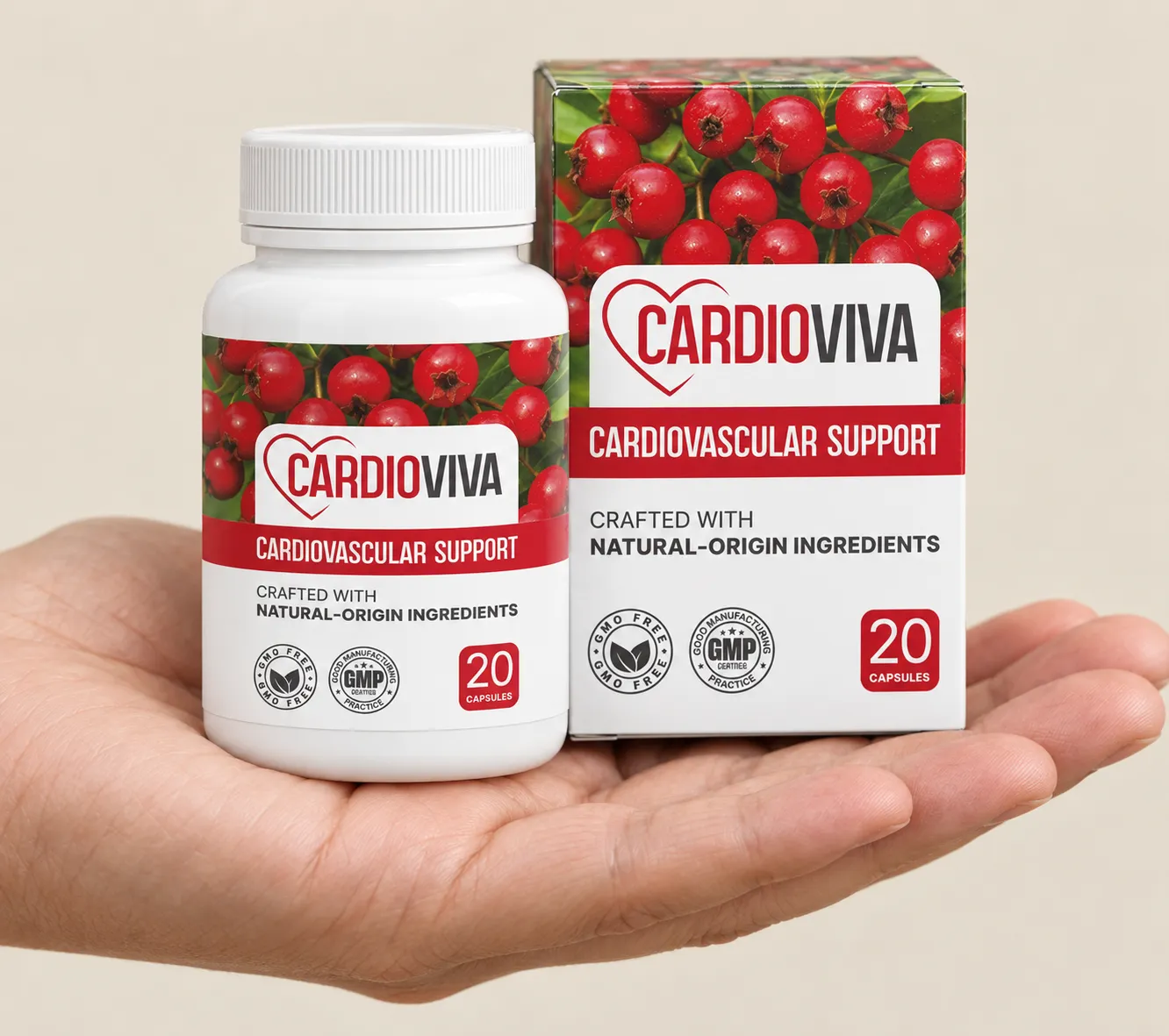 CardioViva — Verpackung in der Hand