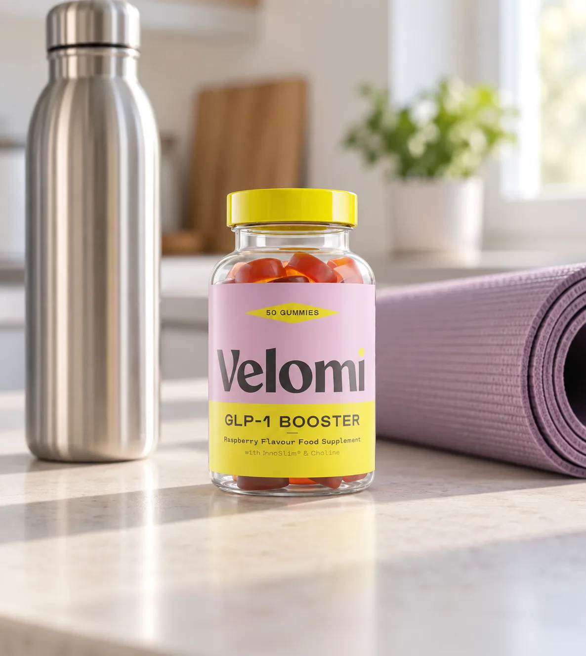 Velomi GLP-1 Gummies — Verpackung im Alltag