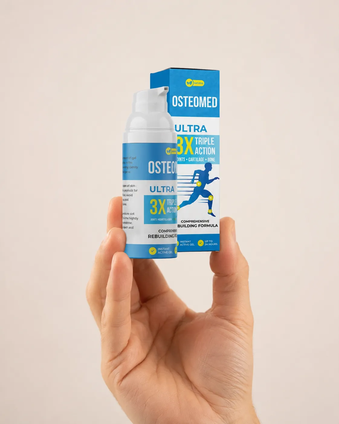Osteomed — Verpackung in der Hand