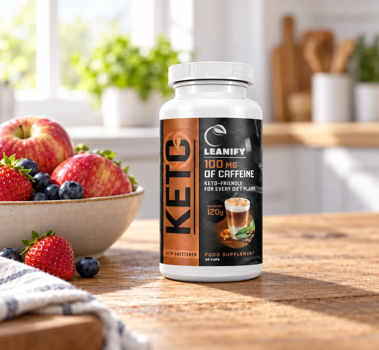 Leanify Keto — Verpackung im Alltag