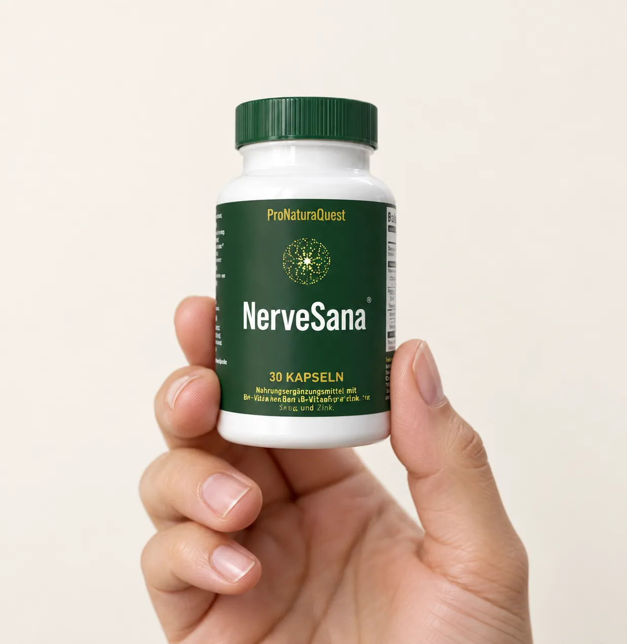 NerveSana — Verpackung in der Hand