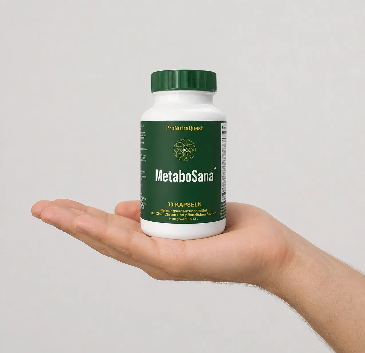 MetaboSana — Verpackung in der Hand