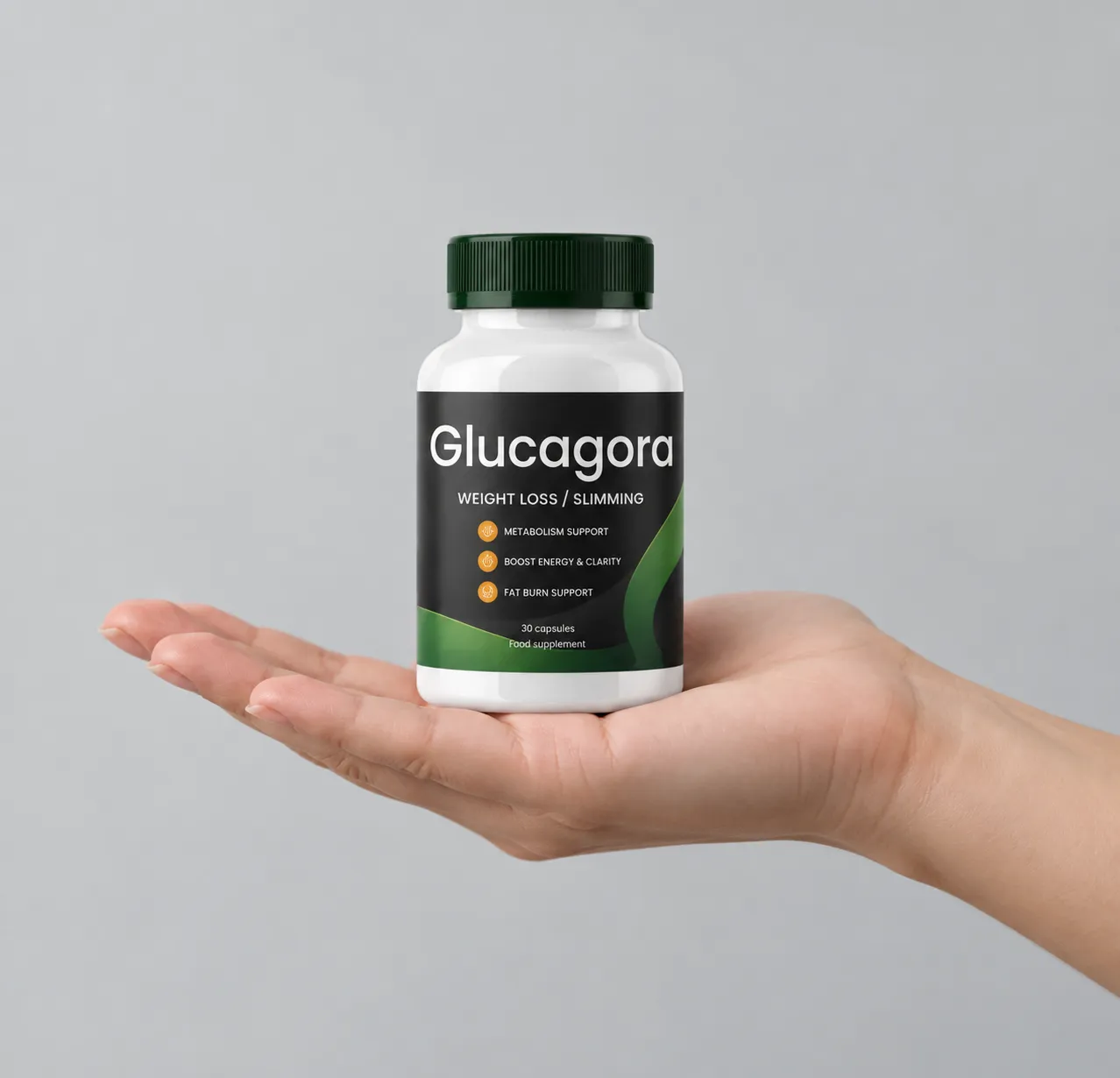 Glucagora — Verpackung in der Hand
