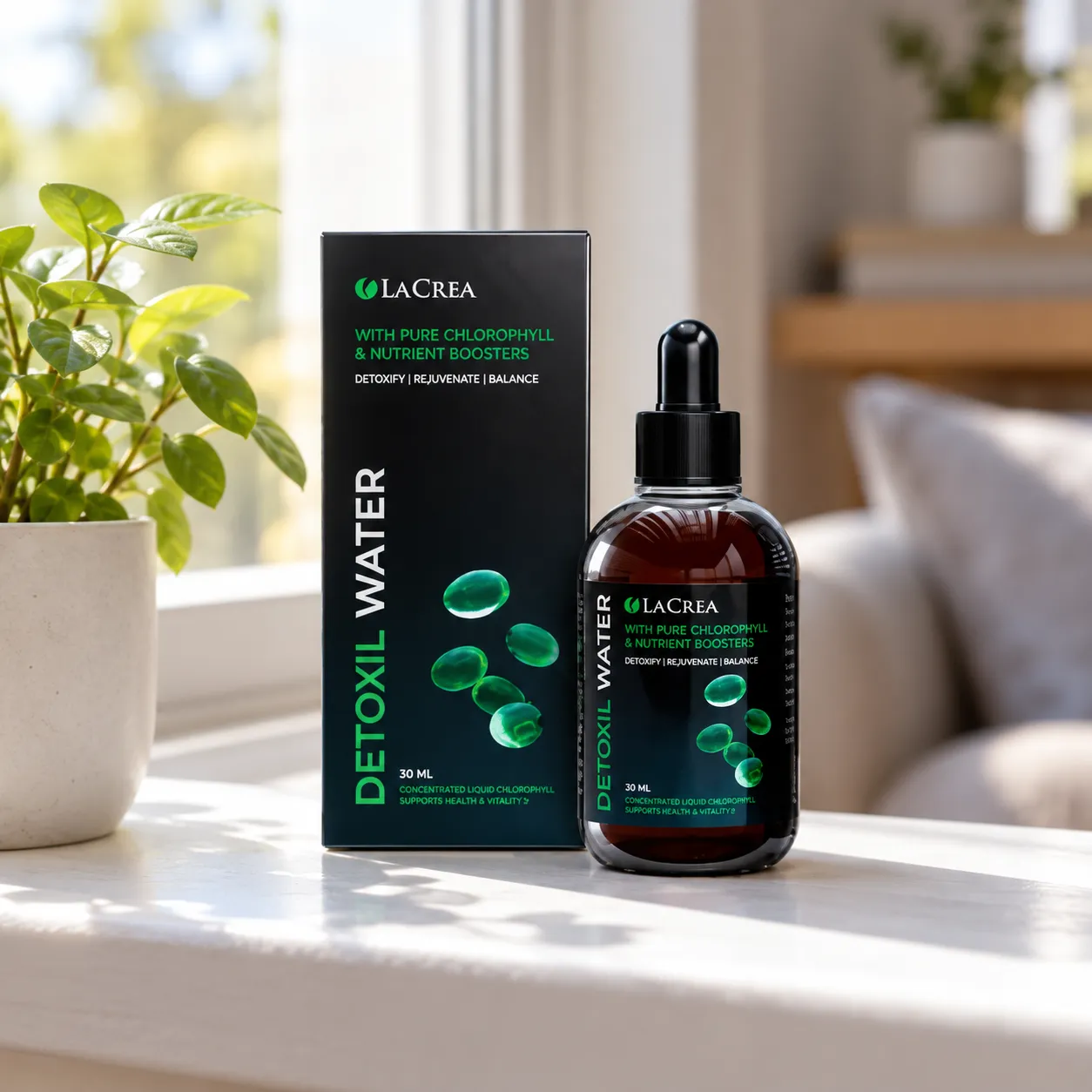 Detoxil water — Verpackung im Alltag
